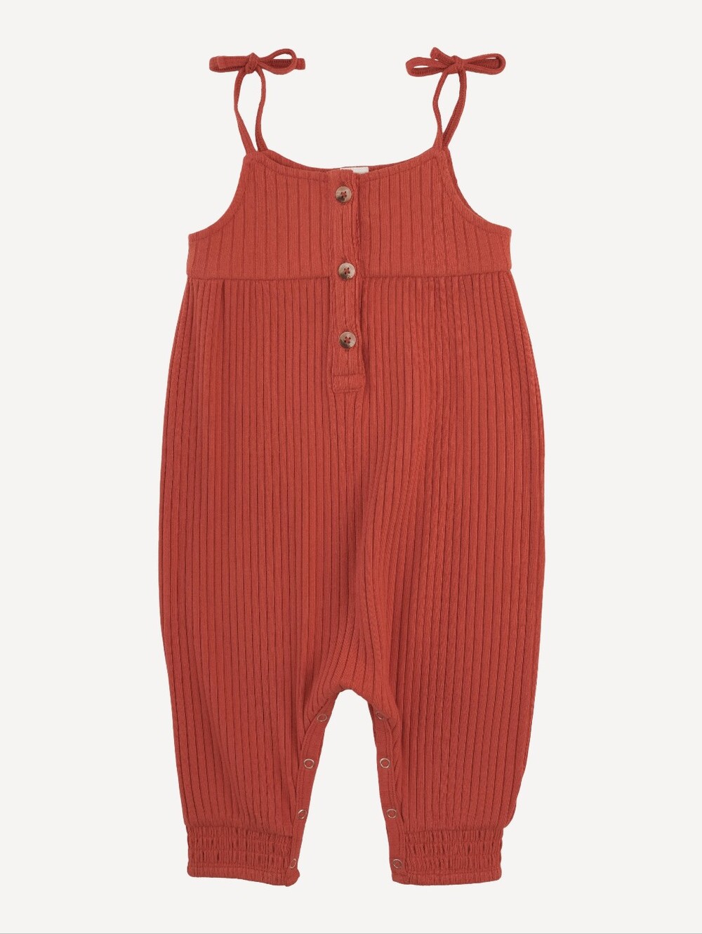 NWT 2T Kate Quinn gathered smocked tie jumpsuit chili cotton wide rib